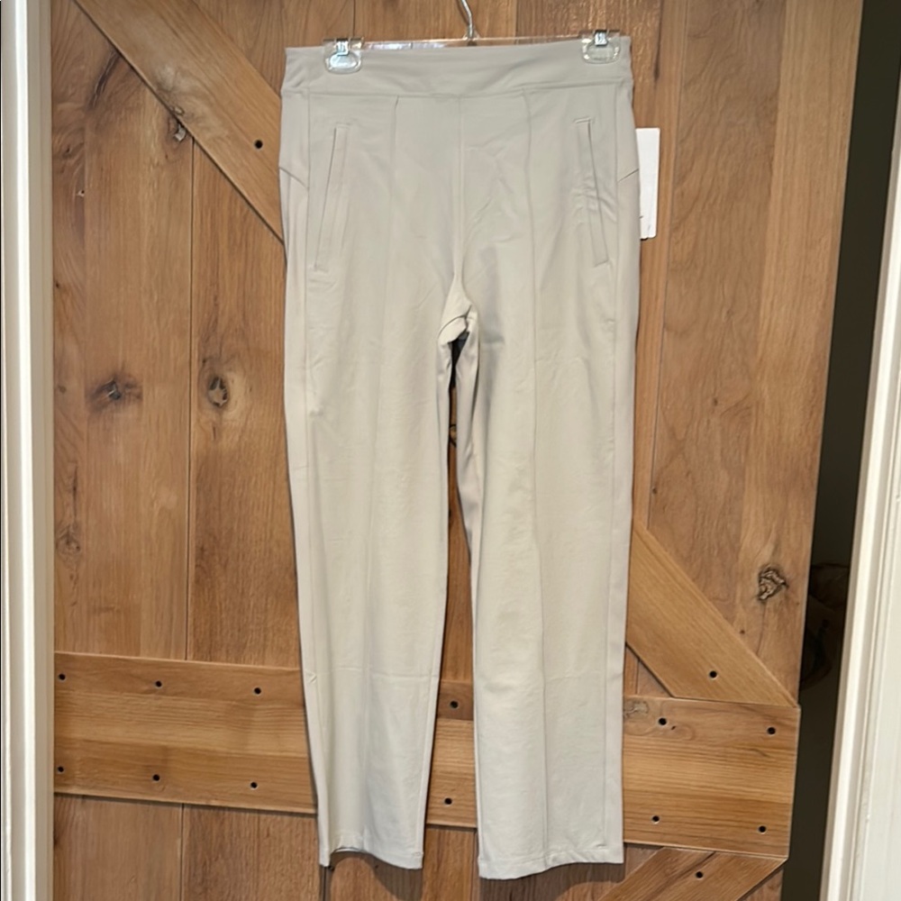 Beige High-Waisted Pants